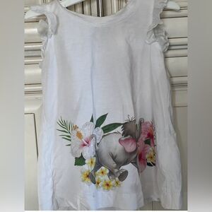 Monnalisa Graphic Elephant Flower Bling  t-shirt Sz 12